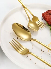 Bộ dao nĩa bít tết bằng thép không gỉ 5/20/30 chiếc, dùng cho bữa ăn tại nhà, khách sạn, tiệc tùng - Bạc - Xem 5