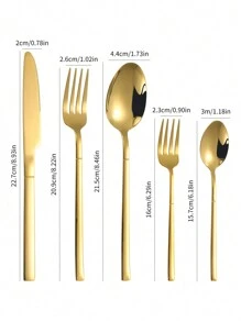 Bộ dao nĩa bít tết bằng thép không gỉ 5/20/30 chiếc, dùng cho bữa ăn tại nhà, khách sạn, tiệc tùng - Bạc - Xem 2