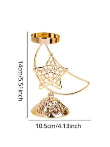 1 件罗摩烛台欧式金属烛台婚礼道具轻奢金属桌面摆件家居装饰罗摩礼物摆件星星、月亮、灯笼 - 彩色 - 查看 4