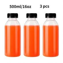 3个带盖塑料果汁瓶，空瓶适用于盛装冷热饮、水、牛奶、奶昔、姜汁、咖啡、茶，也可用于盛装冷饮和鲜榨果汁。密封性极佳，防止泄漏和空气污染，确保完美清爽的口感。适合户外、露营等场合。 - 彩色 - 查看 10