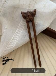 1件可愛貓咪U型檀木髮夾，新中式髮飾，慵懶髮髻造型器，古風漢服髮飾頭飾配件 - 彩色 - 查看 10