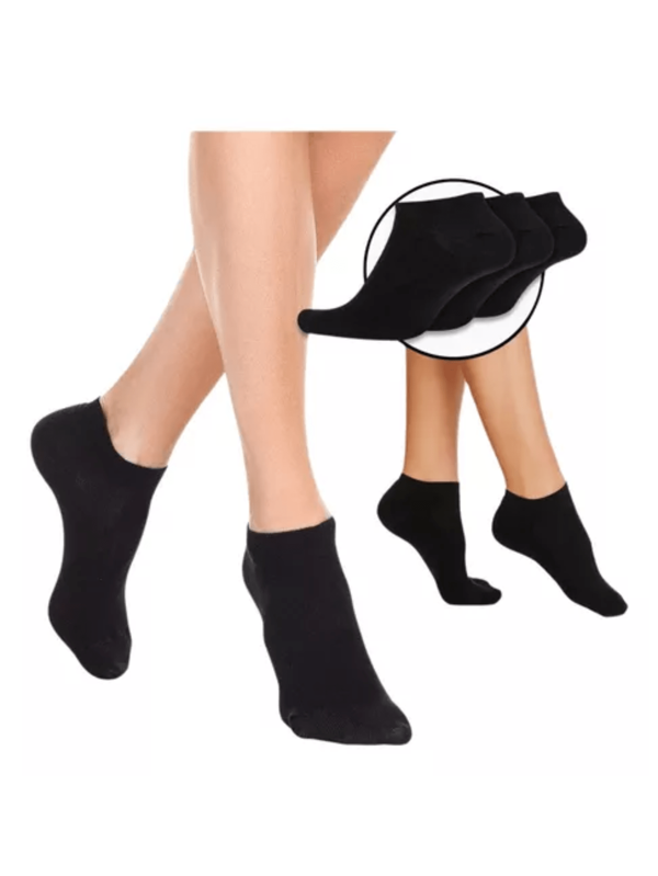 Kit 3 Pares Meias Unisex Soquete Cano Médio Tamanho Único Preta
