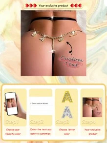 Customized Funny Thong With Gold And Silver Charm Name Letters Personalized Sexy Thong With Any Name Customized Thong Couple Gift,Christmas Costumes,Christmas Presents,Merry Christmas,Customized Christmas Underwear Sequine Colorful Custom,Personalized,Unique,Customized Personalized Gifts For Men/Women,Lingerie,Panties,Underwear,Thongs Ideal Gifts For Her Girlfriend Living Room,Bedroom,For Anniversaries,For Birthdays,For Holiday