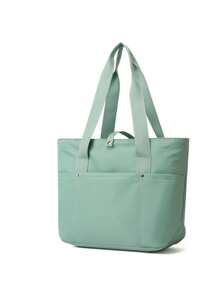 Bolso de mano para mujer plegable con cierre de cremallera, bolso de hombro grande, bolso de mano, bolsos para viaje, trabajo, compras - Multicolor - Ver 16
