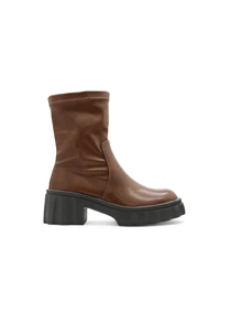 Bottines à fermeture éclair à semelle épaisse style punk mécanique personnalisé style rue - Camel - Voir 2