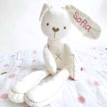 1 Peça Brinquedo de Pelúcia de Coelho Bordado Personalizado, Pode Bordar Texto, Nome, Aniversário, Logotipo, Presente Ideal para Dia dos Namorados, Aniversário, Cor de Bordado Personalizável, Textura Suave, Presente Surpresa, Coelho Elegante, Coelho Fofo, Presente para Pais, Namorada, Dia do Professor, Batizado, Festa, Halloween, Natal