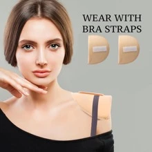1 par de almohadillas para los hombros, ropa exterior, antideslizantes, forro de hombros de esponja, insertos reforzados, desmontables, almohadillas para los hombros sin costuras para mujeres