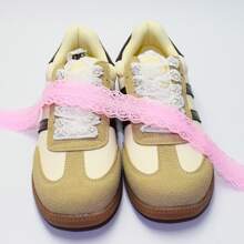 1 Pair Lace Shoelaces Ballerina Style Adorable White Silk Lace Trim Shoelaces