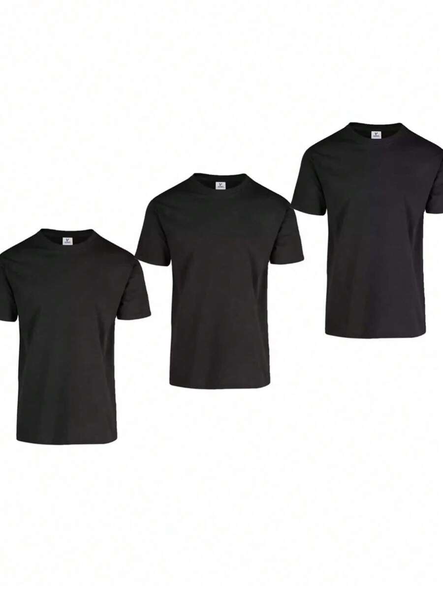 3x2 Pack Of 3 Cotton T-Shirt For Men Excellent - Black - View 1