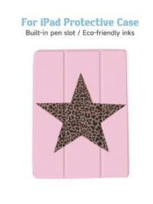 Cheetah Print 1pc Leopard Star Pattern Protective Case, Compatible With IPad 10.2", IPad Pro 11" 2021/2020/10th Gen, IPad Mini 4/5/6, Galaxy Tab A8 10.5" 2022, Matepad 10.4"/Tab, Pencil Slot, Shockproof, Tablet Stand Case, Support Auto Sleep/Wake