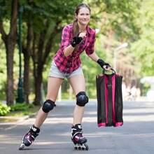 Breathable Oxford Cloth Roller Skate Organizer With Adjustable Shoulder Strap - Portable Inline Skate Tote, Zipper Pocket With Handle Portable Zipper Organizer, Lightweight Skateboard Accessory Bag With Handle