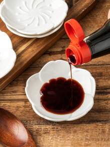 2/4pcs Sakura Flower Ceramic Sauce Dish, White & Pink Color Options, Japanese Style Ceramic Condiment Plate - Suitable For Soy Sauce, Vinegar, Hot Pot Dipping Sauce - Kitchenware, Elegant Small Dipping Bowl, Heatproof, Fit For Salad, Sushi, Fruit, Condiments, Appetizers, Kitchen, Restaurant, Sushi Shop