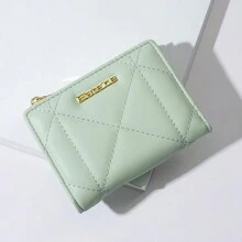 Korean Style Women's Wallet, Soft Rhombus Pattern Mini Purse, Coin Pouch, Card Holder, Perfect Gift For Women, Christmas Gift