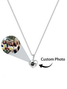 Collar de proyección de foto personalizada, regalo conmemorativo, regalo de damas de honor, regalo del Día de la Madre, regalo de San Valentín, regalo de boda, regalos para ella, esposa, mamá, abuelos, vintage, sencillo, unisex, casual, lindo, personalizado, único. Regalos ideales para él, regalos ideales para ella, novio, novia, papá, mamá, familia, amigos, para aniversarios, para cumpleaños, para graduaciones, para baile de graduación, para fiestas, artículos escolares, de vuelta a la escuela, para la oficina, para la escuela, para el aula, para regalos de maestros, para la universidad, para colegas, para dormitorios, para maestros, para niños y niñas, para adolescentes, estudiantes de secundaria, estudiantes de escuela media, estudiantes de último año de escuela secundaria, estudiantes universitarios, estudiantes universitarios, estudiantes de primer año, estudiantes de segundo año, estudiantes de grados inferiores
