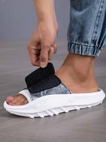 New Men's Summer Outdoor Thick-Sole Slip-On Sandals, Anti-Slip Anti-Odor Sports Beach Slippers