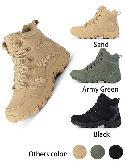 Ghete de drumeție pentru bărbați, ghete tactice, ghete militare, ghete de deșert pentru exterior, potrivite pentru vara casual pentru adolescenți, sport în aer liber, călătorii de vacanță, cadouri de absolvire sau accesorii vestimentare de ziua de naștere, stil streetwear în anii 2000