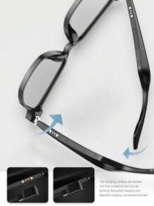 Smart Glasses Driving Bluetooth Headset AI Audio Glasses, Free Both Ears - Black - View 4