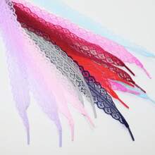 1 Pair Lace Shoelaces Ballerina Style Adorable White Silk Lace Trim Shoelaces