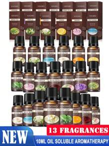 9pcs Fragrance Essential Oils, 8/6/4/2/1pc Fragrance Essential Oils, 10ml Oil-Soluble Essential Oils, Oil-Based Fragrance Pen Refill, Suitable For Scented Candles, Scented Stones, Scented Balm, Scented Bags, Scented Tablets