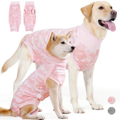 Dog Recovery Suit, Recovery Suit For Dogs After Surgery, Dog Spay Surgical Suit For Female Dogs, Dog Body Suit For Surgery Male Substitute Dog E-Collar Cone, Camouflage