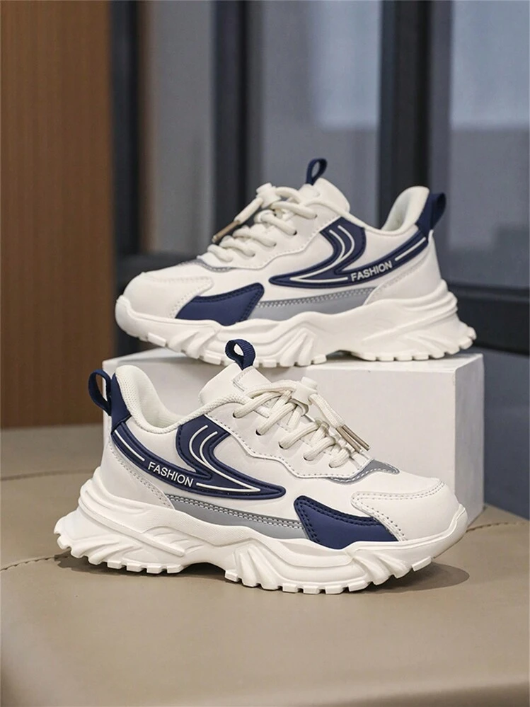 1 Pair Unisex Kids Casual Shoes, Soft Daily/School Wear Footwear, Breathable Lightweight Sports Sneakers With Hook-And-Loop, All Season - Blue - View 7