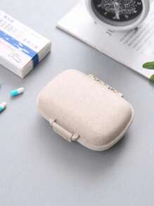 1 pièce mini pilulier portable, grande boîte à bijoux, organisateur de pilules compartimenté, boîte de rangement étanche pour les voyages, les vacances, la maison, la salle de bain, les cosmétiques de vacances, accessoires de salle de bain - Multicolore - Voir 8