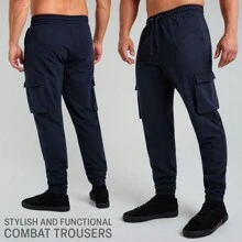 City Comfort Cargo Joggers With 4 Pockets Comfy Casual Stylish Sweatpants Gift - Navy Blue - View 4