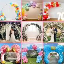 1 套，圆形金色背景架 - 金属气球拱门套件，适用于生日、婚礼、新娘送礼会、毕业典礼、周年纪念、洗礼、夏季、主题派对、背景、家居装饰、情人节、万圣节、圣诞节、感恩节 - 金色 - 查看 7