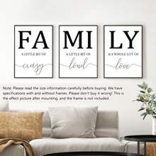 3pcs Simple Black White Family Wall Poster, Wall Canvas, Canvas Painting Wooden Frame - Thickness 1.5cm Posters,Wall Art,Room Decoration Stuff - Multicolor - View 11