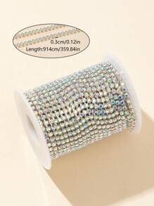 1 卷 3 毫米 5 米/10 米超闪亮水钻链，手工缝纫装饰链，DIY 装饰链，婚纱装饰 - 彩色 - 查看 42