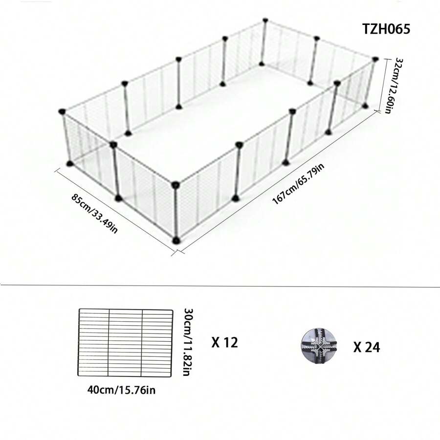 Pet Fence Dog Cage Indoor Reinforced Iron Wire Fence Cat Cage Self