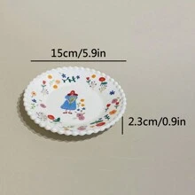 1pc Elegant Ceramic Dessert Plate - Suitable For Cake, Steak, Salad And Dessert | Premium Dinnerware For Home And Restaurant, Perfect Gift For New Year, Eid, Valentine's Day, Easter