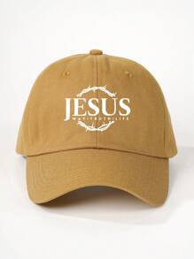 1pc Printed "JESUS" Adjustable Baseball Cap, Outdoor Sunscreen Casual Hat Suitable For Travel, Beach, Holiday, Y2K Style For Young People - Baseball Cap - View 5