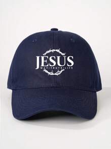 1pc Printed "JESUS" Adjustable Baseball Cap, Outdoor Sunscreen Casual Hat Suitable For Travel, Beach, Holiday, Y2K Style For Young People - Baseball Cap - View 7
