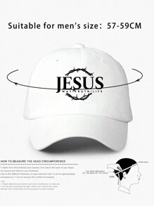 1pc Printed "JESUS" Adjustable Baseball Cap, Outdoor Sunscreen Casual Hat Suitable For Travel, Beach, Holiday, Y2K Style For Young People - Baseball Cap - View 8