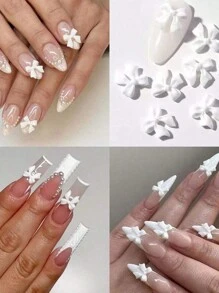 30 PEÇAS Encantos de Unhas em Laço 3D, Laços Rosas e Brancos para Unhas, Encantos de Unhas para Unhas Acrílicas, Suprimentos de Arte de Unhas, Joias de Unhas DIY, Acessórios de Unhas para Decoração de Unhas DIY, Design de Unhas com Gemas