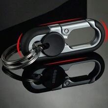 1pc Men's Business Car Key Chain Double Ring Keychain Creative Anti-Lost Key Chain Car Universal Lock Chain Pendant Car Accessories Bag Charm School Cute Goth Y2k - Multicolor - View 4