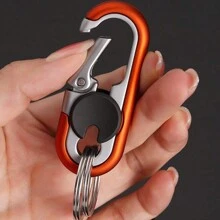 1pc Men's Business Car Key Chain Double Ring Keychain Creative Anti-Lost Key Chain Car Universal Lock Chain Pendant Car Accessories Bag Charm School Cute Goth Y2k - Multicolor - View 1