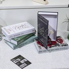 1 件奢华时尚开放式假书装饰磁性翻盖顶部 - 房间装饰圣诞装饰礼品客厅配件纸质储物盒，北欧咖啡桌书可存放控件、钥匙、杂物、珠宝和家庭办公室尺寸：26.7x17x4.2cm