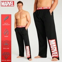 Marvel Avengers Pyjama Bottoms Comfy Nightwear Sleepwear Lounge Pants Gift - Black - View 4