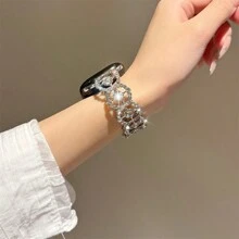 Advanced Diamond Bracelet Strap Compatible With 38/40/41/42/44/45/46/49mm, Compatible With Apple Watch Strap Ultra/Se10/9/8/7/6/5/4/3/2/1 - White Diamond Silver - View 5