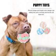 1/3/6/9/100 件带铃铛的猫玩具球，宠物弹力铃铛球，猫咪马卡龙毛绒球玩具，猫咪绒球玩具，猫咪玩具自嗨球，彩色柔软毛绒球内置铃铛，适合猫咪，室内猫咪和小猫互动玩耍咀嚼玩具，适合小型宠物娱乐 - 彩色 - 查看 8