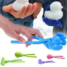 1 pièce de différents accessoires pour fabriquer des boules de neige, outils de sculpture de neige d'hiver, avec des moules en forme de cœur, de football, de canard, de bonhomme de neige. Équipement de jeu en plastique pour l'extérieur, utilisé pour les batailles de boules de neige - style et couleur aléatoires.