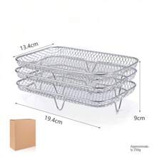 1/3/6 Pcs Air Fryer Round Racks, Stackable Racks, Dehydrator Racks, Drip Tray, Roasting Racks, Food Frying Basket Accessories Set For BBQ Grill & Air Fryer