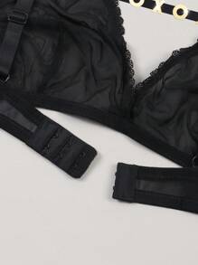 Women Sexy Customized Name Rhinestone Heart Shaped Gathered Lift Underwire Padded Bra