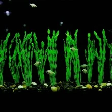 10 piezas de algas marinas artificiales para acuario, decoraciones de plástico para pecera