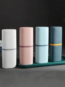 Toothbrush Travel Case Toothbrush Holder Toothbrush Cup Mouthwash Cup Portable Toothbrush Holder With Cup Toothpaste Organizer, Portable Wash Mouthwash Cup Plastic Home Hotel Toothbrush Holder Bathroom Accessory Storage Cup For Camping, Bathroom, Travel, School And Business Home Bathroom Decor Summer Back To School