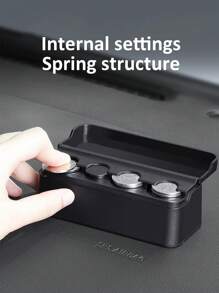 1 pieza Caja de almacenamiento de monedas para coche, caja de almacenamiento plegable para coche, caja de monedas mini, caja de acabado creativa para ahorrar, accesorios de almacenamiento para coche - Multicolor - Ver 7