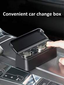 1 pieza Caja de almacenamiento de monedas para coche, caja de almacenamiento plegable para coche, caja de monedas mini, caja de acabado creativa para ahorrar, accesorios de almacenamiento para coche - Multicolor - Ver 5