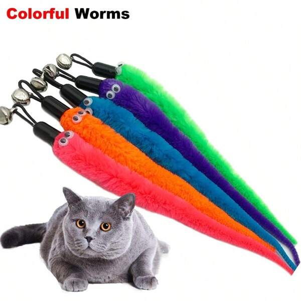 Cat Worm Toy Cat Wand Attachments, Worms Cat Toy Refill, Cat Wand Replacement Worm For Cat Toys